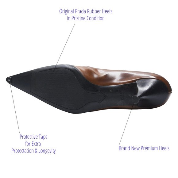 PRADA Women’s Sandalwood Pumps - Size 37.5 - New Heels & Toe Tap! Made in Italy! - Picture 7 of 16